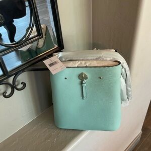 Kate Spade large bucket aqua bloom purse